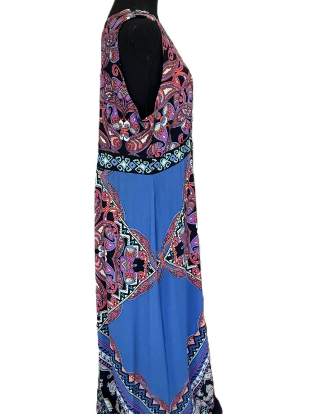 Studio One New York Blue Paisley Sleeveless Maxi Dress Boho | XL - Picture 2 of 7